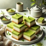 Perfectly baked Matcha Cheesecake Bars with a creamy texture and vibrant green color.